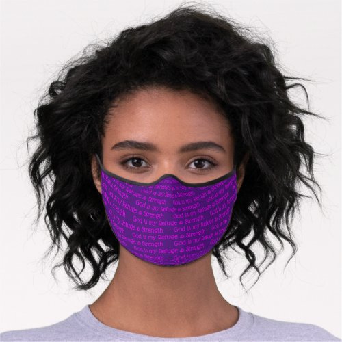 Christian GOD REFUGE AND STRENGTH Psalm 46 Purple Premium Face Mask