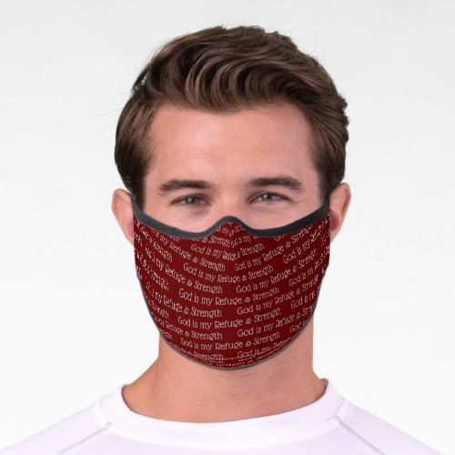 Christian GOD REFUGE AND STRENGTH Psalm 46 Red Premium Face Mask