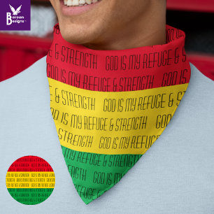 Christian GOD REFUGE STRENGTH Red Yellow Green Bandana
