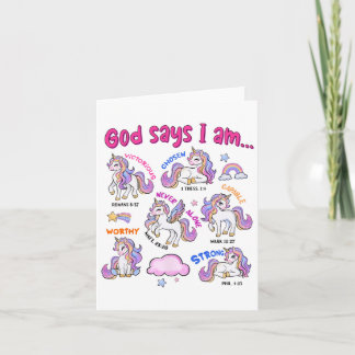 Christian God Says I Am Unicorn Bible Verse Religi Card
