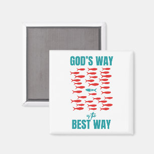 Christian GOD'S WAY BEST WAY Sardines Magnet