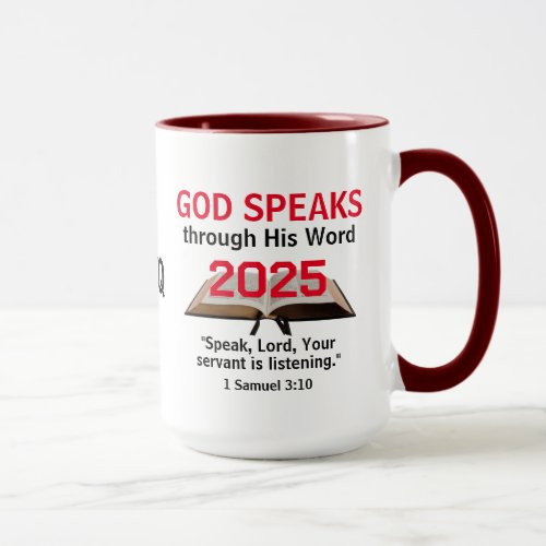 Christian Gods Word Bible 2025 ANY YEAR Monogram Mug