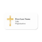Christian Gold Cross Acrylic Name Tag