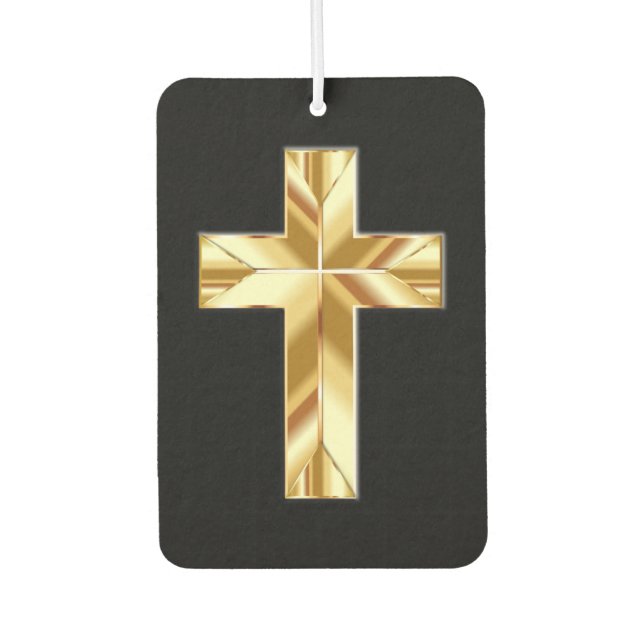 Christian Gold Cross Air Freshener (Front)