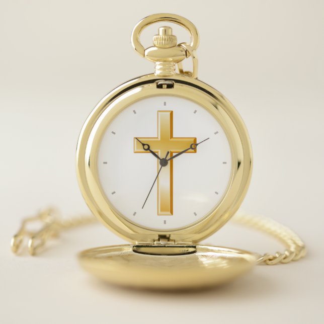 Christian Gold Cross  Pocket Watch (Inside)
