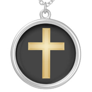 Christian Gold Cross Silver Plated Necklace