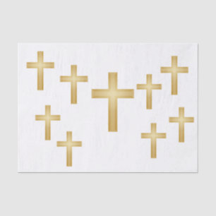 Christian Gold Cross Tissue Paper
