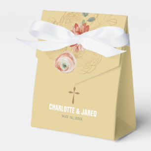 Christian Gold Floral Wedding Favor Box