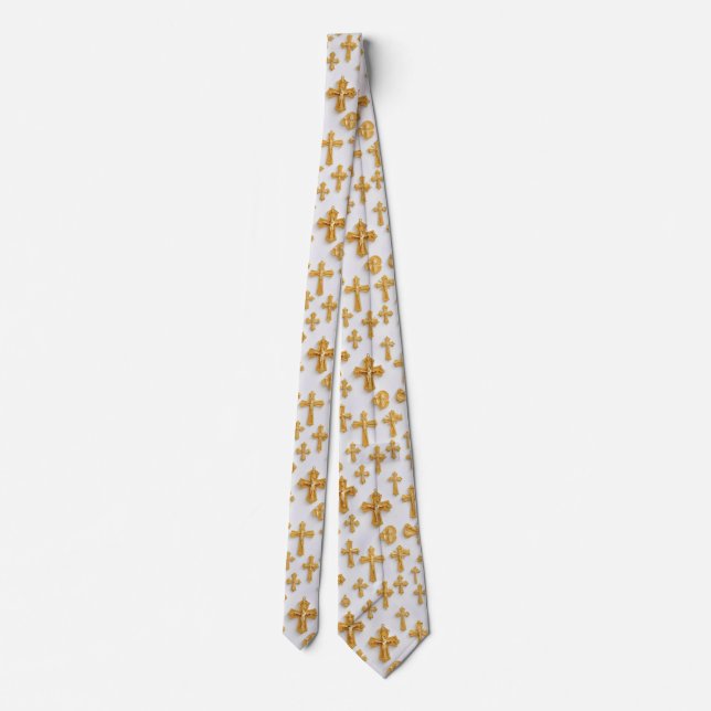 Christian Golden Cross Neck Tie (Back)