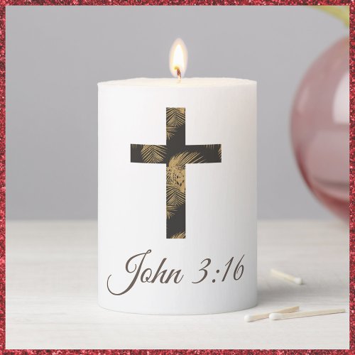 Christian Gospel Cross Pillar Candle