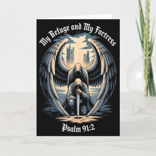 Christian Gothic Guardian Angel Bible Quote Psalm Card