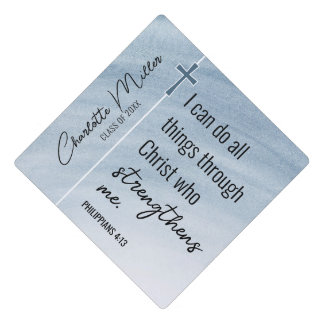 Christian Grad Blue Philippians 4:13 Tassel Topper