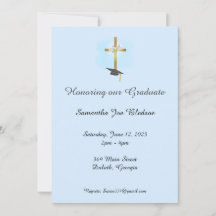 Christian Graduation Announcement with Cross