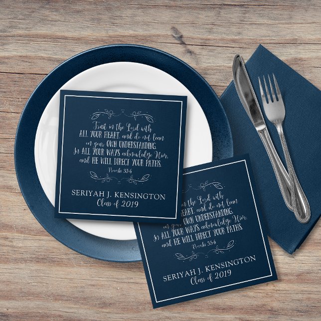 Christian Graduation Bible Verse Typography Napkins (Creator Uploaded)