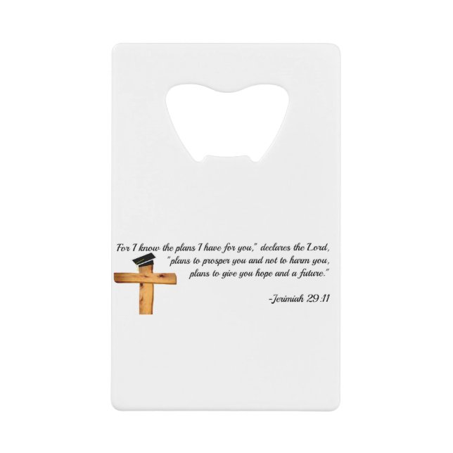 Christian Graduation Gifts Credit Card Bottle Opener (Front)
