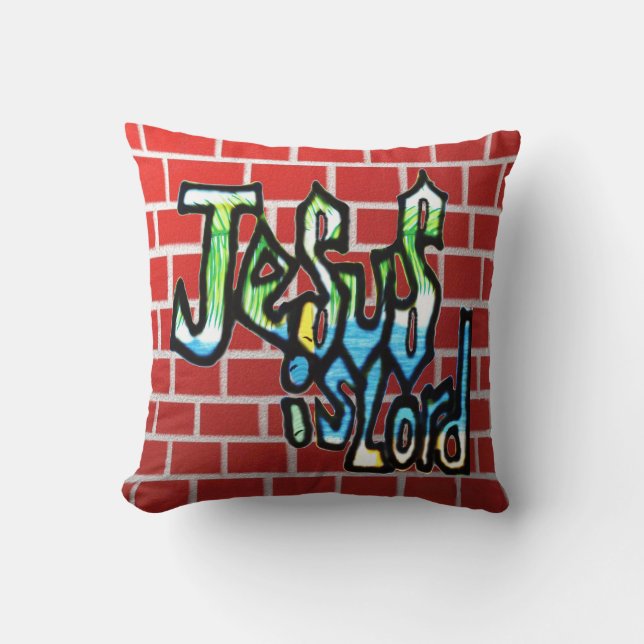Christian graffiti throw pillow (Front)