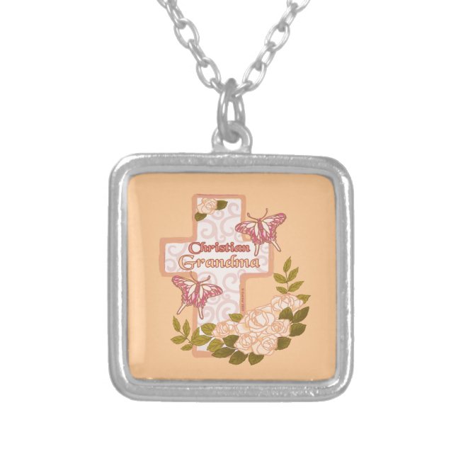 Christian Grandma Silver Plated Necklace (Front)