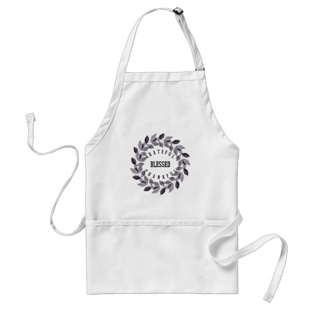 Christian Grateful Thankful Blessed Inspirational Adult Apron (Front)