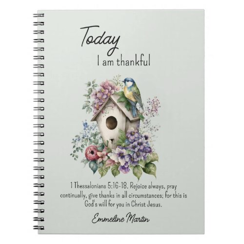 Christian Gratitude Bible Verse Birdhouse Notebook