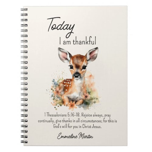 Christian Gratitude Journal Bible Verse Baby Deer
