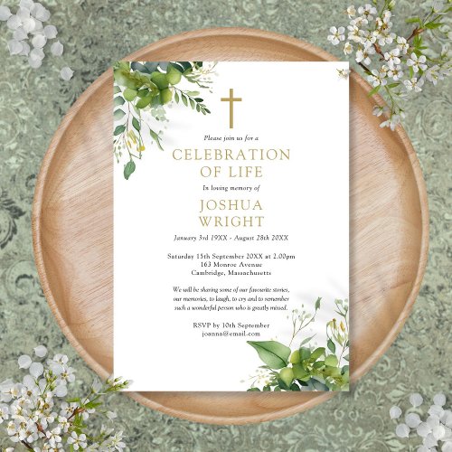 Christian Greenery Celebration Of Life Funeral