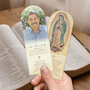 Christian Guadalupe Loving Memory Photo Memorial Bookmarks