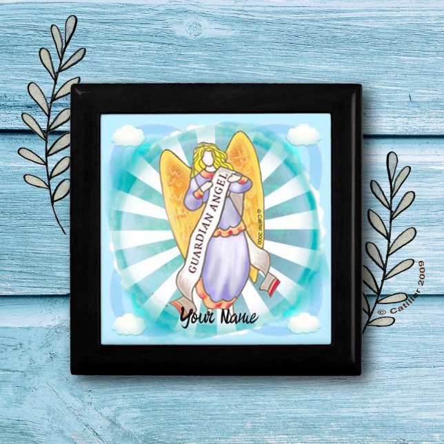 Christian Guardian Angel  gift box (Guardian Angel gift box By ArtMuvz Illustration.)