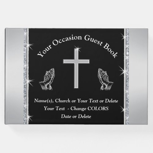 Christian Guest Book for Any Occasion and Colors