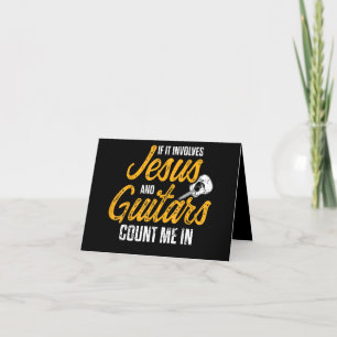 Christian Guitarist Jesus Church Worship Guitar Letterpress Thank You Card