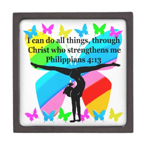 CHRISTIAN GYMNAST INSPIRATIONAL BIBLE DESIGN JEWELRY BOX