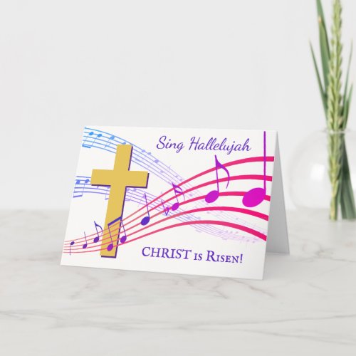 Christian HALLELUJAH CHRIST IS RISEN Easter Holiday Card