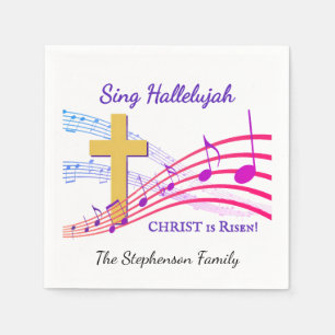 Christian HALLELUJAH CHRIST IS RISEN Easter Napkins