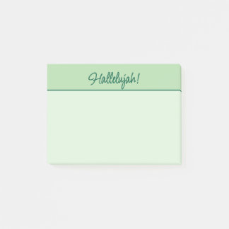 Christian Hallelujah Sticky Notepad Green