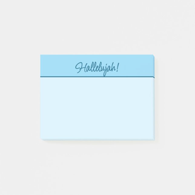 Christian Hallelujah Sticky Notepad in Blue (Front)