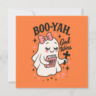 Christian Halloween Boo Ya God Wins Holiday Card