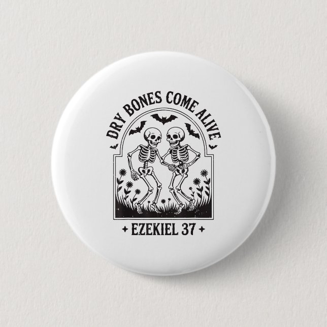 Christian Halloween Dry Bones Come Alive Funny Jes Button (Front)