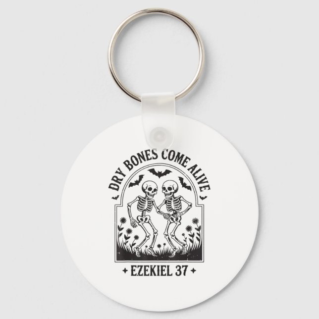 Christian Halloween Dry Bones Come Alive Funny Jes Keychain (Front)
