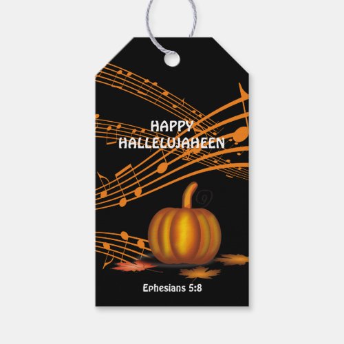 Christian Halloween HALLELUJAHEEN  Pumpkin Gift Tags