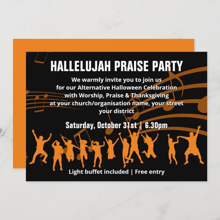 Christian Halloween PRAISE PARTY Invitation | Zazzle