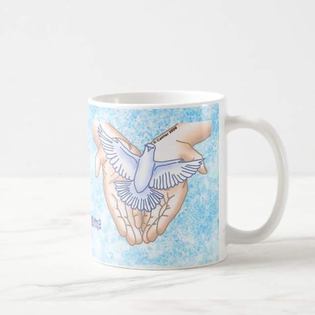 Christian Hands Dove Coffee Mug (Right)