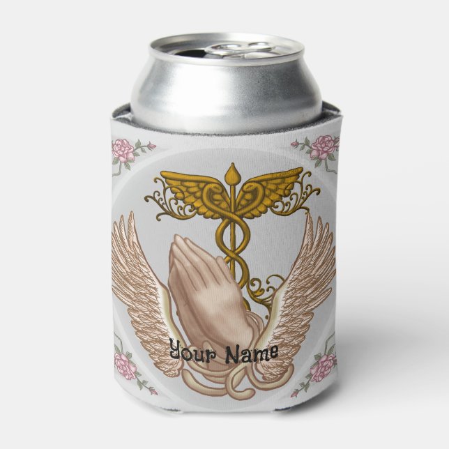 Christian Hands Nurse  Can Cooler (Can Front)