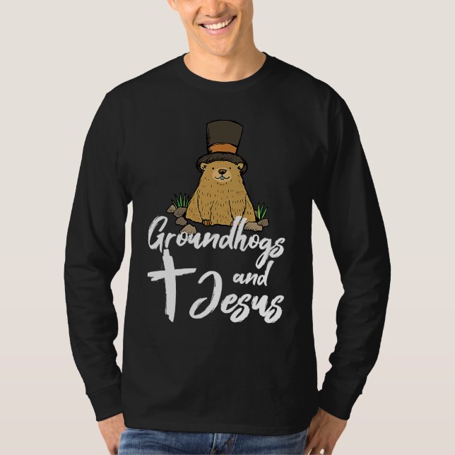 Christian Happy Groundhog Day 2022 Jesus T-Shirt (Front)