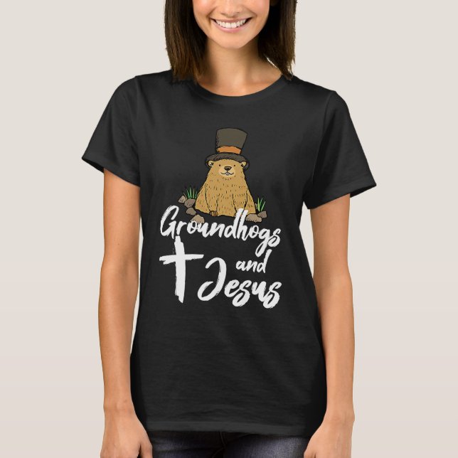 Christian Happy Groundhog Day 2022 Jesus T-Shirt (Front)