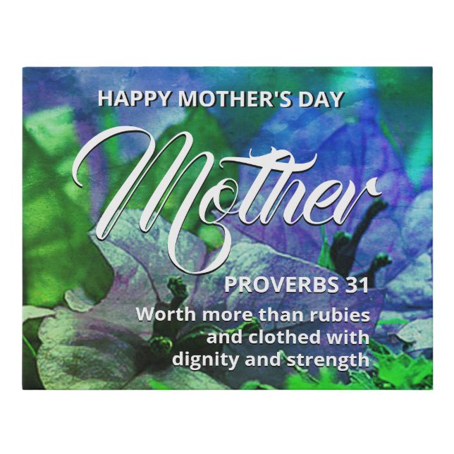 Christian | HAPPY MOTHER'S DAY | Proverbs 31 Faux Canvas Print (Front)