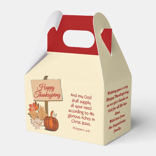 Christian HAPPY THANKSGIVING Favor Boxes (Front Side)
