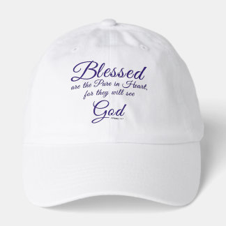 Christian Hat "Blessed are the pure in Heart"