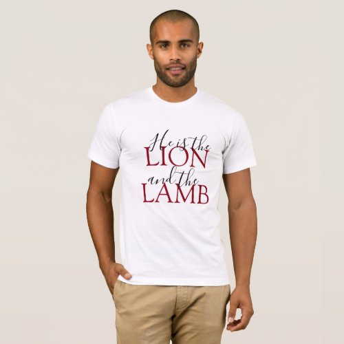 Christian He is Lion and the Lamb White T_Shirt