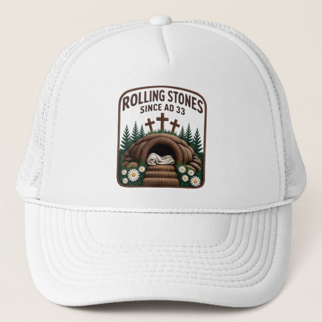 Christian He is Risen Faux Trucker Hat (Front)