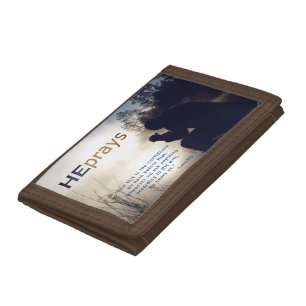 Christian HE PRAYS Trifold Wallet
