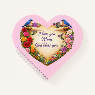 Christian Heart Spiral Notebook for Mom
